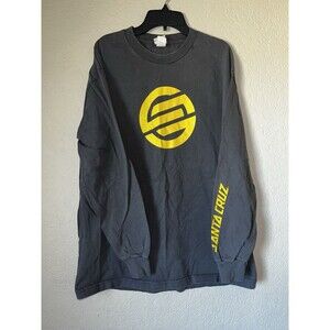 Santa Cruz Skateboard Long Sleeve Gray And Yellow  Tshirt Men Large